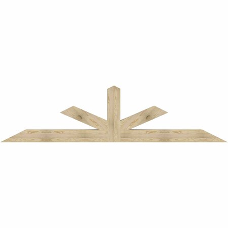 Ekena Millwork Saratoga Rough Sawn Timber Gable Bracket, Douglas Fir, 108"W x 27"H x 6"D x 6"F, 6/12 Pitch GBW108X27X0606SAR00RDF